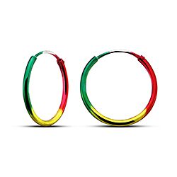 Wholesale 925 Sterling Silver 18mm Multi-Colored Plain Hoop Earrings