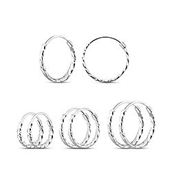 Wholesale 925 Silver Twisted Plain Hoop Earring