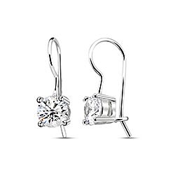 Wholesale 925 Sterling Silver 6mm Drop Cubic Zirconia Earrings