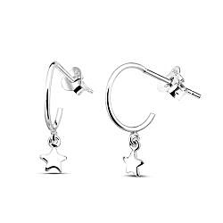 Half Hoop Ear Stud with Hanging Silver Star 925 Sterling Silver wholesale Item
