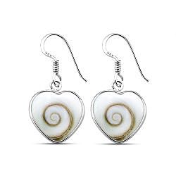 Wholesale 925 Sterling Silver 13mm Heart Dangling  Shiva Eye Earrings