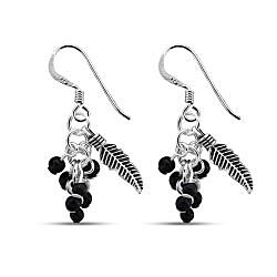 Wholesale 925 Sterling Silver Black Grapes Design Plain Earring
