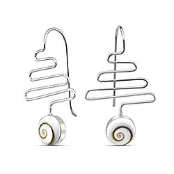 Wholesale 925 Sterling Silver Snake Shell Design Shiva Eye Earrings