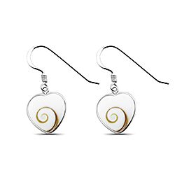 Wholesale 925 Sterling Silver Dangle Heart  Shiva Eye Earrings