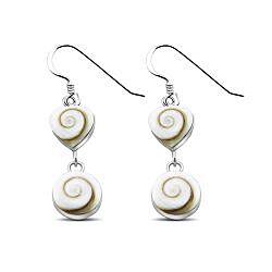 Wholesale 925 Sterling Silver Heart & Round Dangle  Shiva Eye Earrings