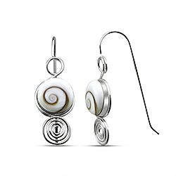 Wholesale 925 Sterling Silver Spiral Shell Swirl Shiva Eye Earrings