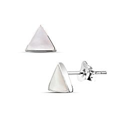 Wholesale 925 Sterling Silver Triangle Mother of Pearl Stud Earring