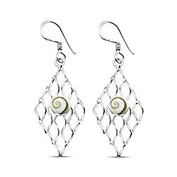 Wholesale 925 Sterling Silver Shell Cute Dangle Shiva Eye Earrings 
