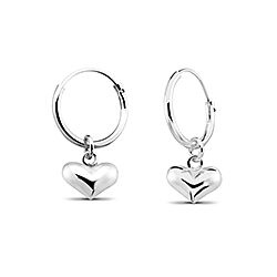 Wholesale 925 Sterling Silver Heart Charm Hoop Earrings
