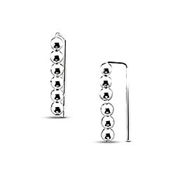 Wholesale 925 Sterling Silver Beaded Ball Plain Ear Climber Earrings