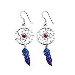 Wholesale 925 Sterling Silver Colored Dream Capture Plain Earring
