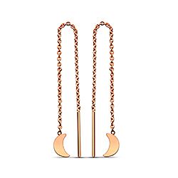Wholesale 925 Sterling Silver Rose Gold Platted Moon Thread Plain Earring