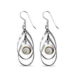 Wholesale 925 Sterling Silver Double Tear Drop Dangle Shiva Eye Earrings