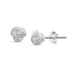 7mm Silver Knot Ear Studs