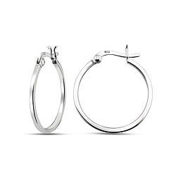 Wholesale 925 Sterling Silver Flat Plain Hoop Earring 