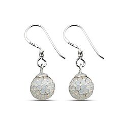 Wholesale 925 Sterling Silver White Opal Crystal Earrings 