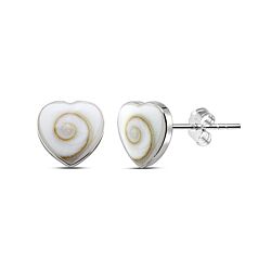 Wholesale 925 Silver Heart Shape Shiva Eye Stud Earrings