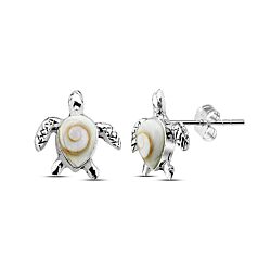 Wholesale 925 Silver Turtle Shiva Eye Shell Stud Earrings