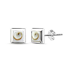 Wholesale Silver Square Shape Shiva Eye Stud Earring