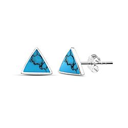Wholesale Silver Triangle Turquoise Stud Earring