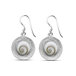 Wholesale Silver Round Disc Shiva Eye Earrings