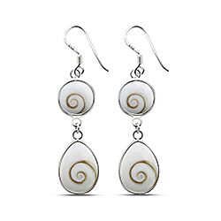 Wholesale 925 Sterling Silver Round And Oval Dangling Shiva Eye Earrings 