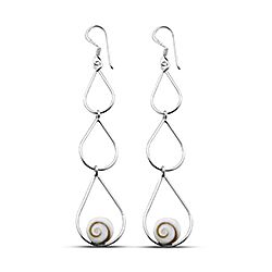 Wholesale Silver Teardrop Style Dangle Drop Shiva Eye Earring
