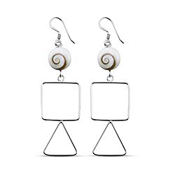 Wholesale Silver Geometric Dangle Drop Shiva Eye Earring