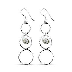 Wholesale Silver Diamond Cut Triple Round Dangle Drop Earring