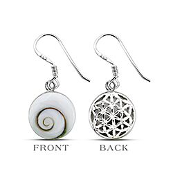 Wholesale 925 Silver Double Sided Shiva Eye Earrings