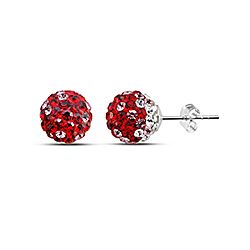 Wholesale 925 Silver Ball Multi Light Siam Crystal Stud Earrings