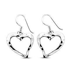 Wholesale 925 Sterling Silver Modern Heart Plain Earring

