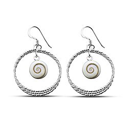 Wholesale 925 Sterling Silver Circle Shiva Eye Earrings  