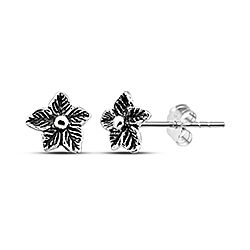 Wholesale Silver Oxidized Small Flower Stud Earring