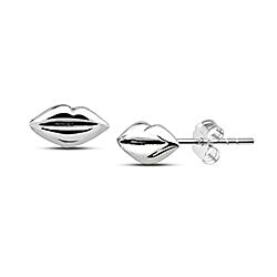 Wholesale 925 Silver Oxidized Lips Stud Earring