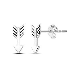Wholesale  925 Silver Sterling Arrow Oxidized Stud Earrings
