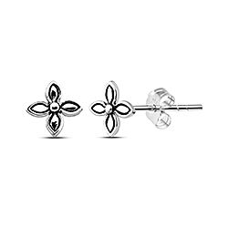 Wholesale Silver Oxidized Jasmine Flower Stud Earring