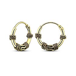 Wholesale 10mm Silver Gold Plated Bali Style Hoop Earring