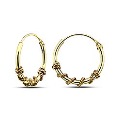 Wholesale 14mm Silver Gold Plated Twisted Rope Bali Hoop Earring