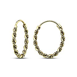 Wholesale 16mm Silver Gold Plated Twisted Bali Hoop Earring