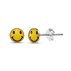 Wholesale 925 Sterling Silver Smiley Logo Kids Stud Earrings   