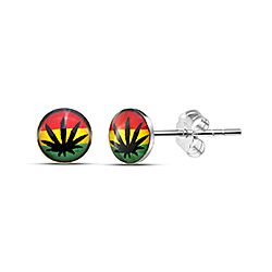 Wholesale 925 Sterling Silver Leaf Design Kids Stud Earrings   