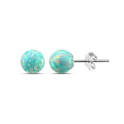Wholesale 925 Light Green Opal Stud Earring