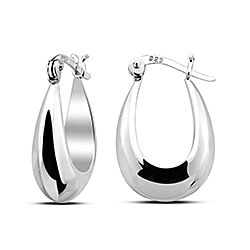 Wholesale 925 Sterling Silver 20mm Thick Oval Design Hoop Earrings