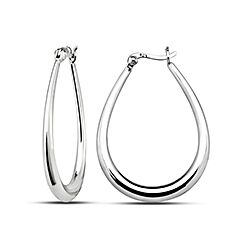 Wholesale 925 Sterling Silver 35mm Large Oval design Plain Hoop Earrings
