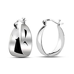 Wholesale 925 Sterling Silver Modern Statement Oval Plain Hoop Earrings