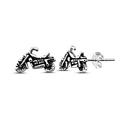 Wholesale 925 Silver Motorcycle Oxidized Stud Earrings