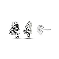 Wholesale Sterling Silver Dragon Oxidized Stud Earrings