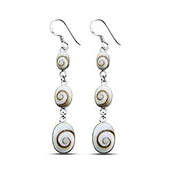 Wholesale 925 Sterling Silver 51mm Oval Shiva Eye Earrings