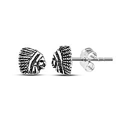 Wholesale 925 Silver Egyptian Mask Oxidized Stud Earrings